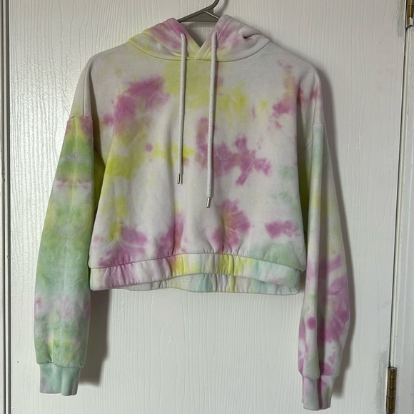 Women’s Forever 21 Tie Dye Cropped Hoodie Size Small - Picture 1 of 3